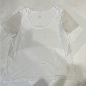 ALO Yoga Cream Sheer Short Sleeve Tee